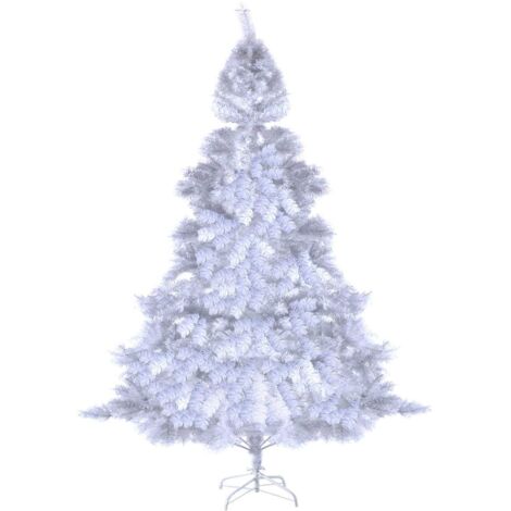 Sapin de Noël Artificiel  Arbre de Noël 210 cm PVC Blanc 950 Branches Pied Métal CW25577