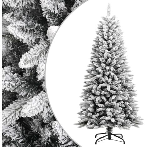 Sapin de Noël artificiel  Arbre de Noël avec neige floquée 120 cm PVC et PE 86799