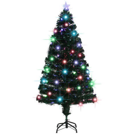 Sapin de Noël artificiel  Arbre de Noël lumineux et support/LED 150 cm Fibre optique 71450