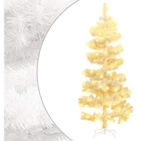 Sapin de Noël artificiel  Arbre de Noël lumineux hélicoïdal avec support et LED Blanc 150 cm PVC 96724