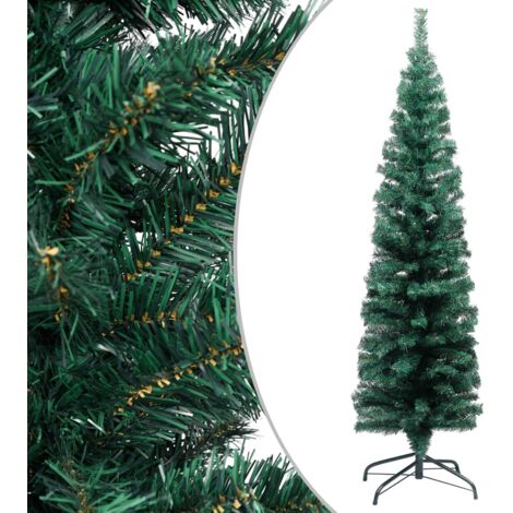 Sapin de Noël artificiel  Arbre de Noël mince avec support Vert 120 cm PVC 19776