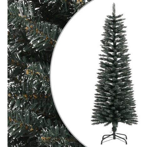 Sapin de Noël artificiel  Arbre de Noël mince avec support Vert 120 cm PVC 33097