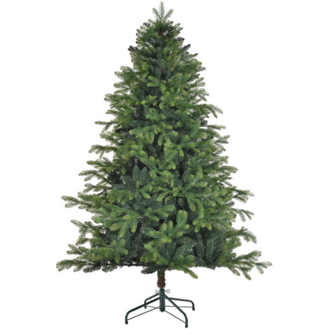 Sapin de Noël artificiel, aspect réaliste, ignifugé, pieds en métal stables, 183 cm de haut, vert