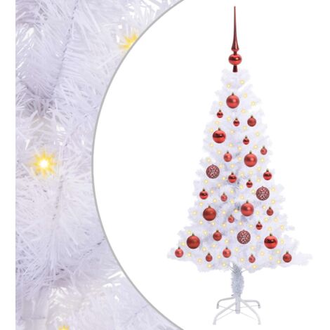 Sapin de Noël artificiel avec 150 LED Blanc 120 cm PVC et Acier CFW195108
