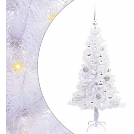Sapin de Noël artificiel avec 150 LED Blanc 120 cm PVC et Acier CFW267112