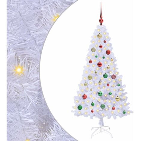 Sapin de Noël artificiel avec 150 LED Blanc 150 cm PVC et Acier CFW205035