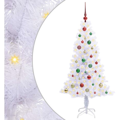 Sapin de Noël artificiel avec 150 LED Blanc 150 cm PVC et Acier CFW442403