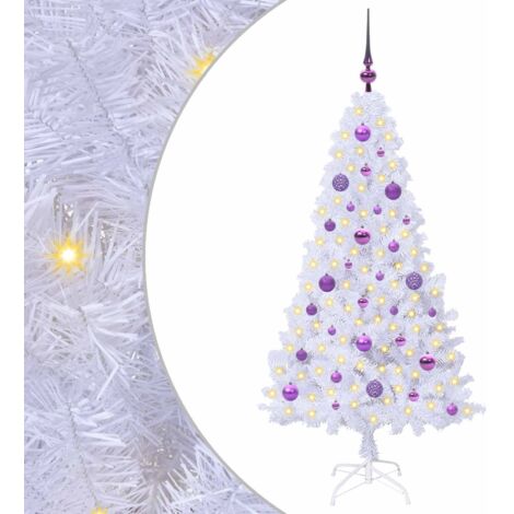 Sapin de Noël artificiel avec 150 LED Blanc 150 cm PVC et Acier CFW564807