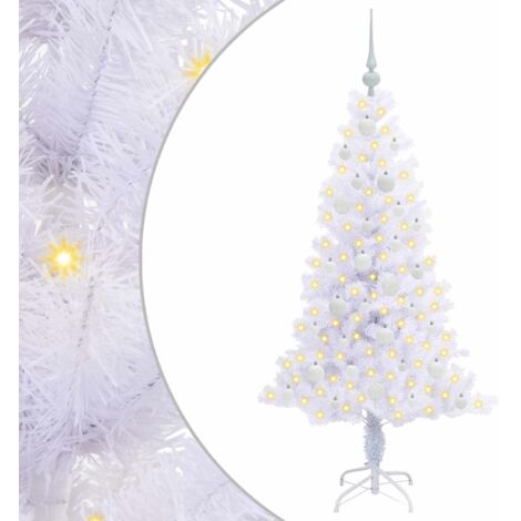 Sapin de Noël artificiel avec 150 LED Blanc 150 cm PVC et Acier CFW607266