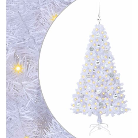 Sapin de Noël artificiel avec 150 LED Blanc 150 cm PVC et Acier CFW647536
