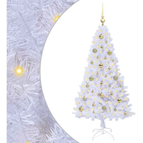 Sapin de Noël artificiel avec 150 LED Blanc 150 cm PVC et Acier CFW673438