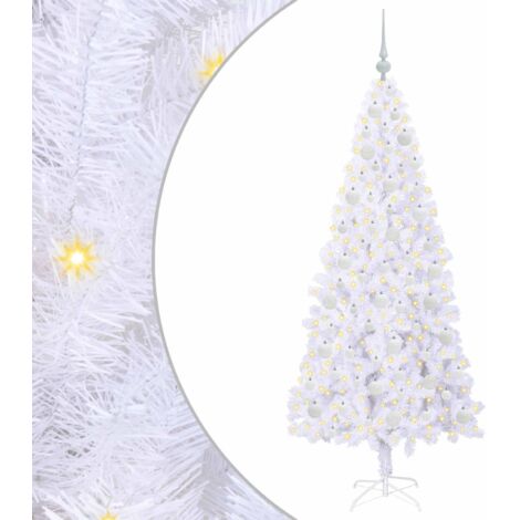 Sapin de Noël artificiel avec 300 LED Blanc 180 cm PVC et Acier CFW329433