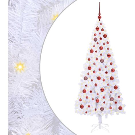 Sapin de Noël artificiel avec 300 LED Blanc 180 cm PVC et Acier CFW757575