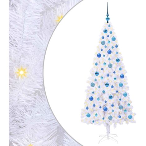 Sapin de Noël artificiel avec 300 LED Blanc 180 cm PVC et Acier CFW875254