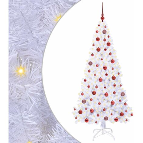 Sapin de Noël artificiel avec 300 LED Blanc 180 cm PVC et Acier CFW939758