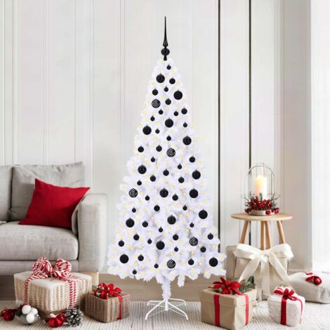 Sapin de Noël artificiel avec 300 LED Blanc 180 cm PVC et Acier vidaXL
