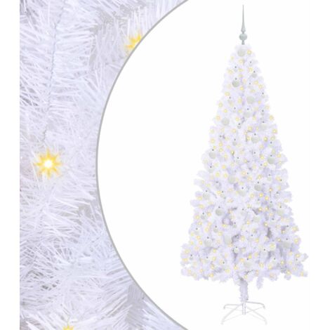 Sapin de Noël artificiel avec 300 LED Blanc 210 cm PVC et Acier CFW136614