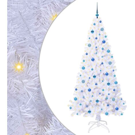 Sapin de Noël artificiel avec 300 LED Blanc 210 cm PVC et Acier CFW219827