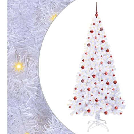 Sapin de Noël artificiel avec 300 LED Blanc 210 cm PVC et Acier CFW399635