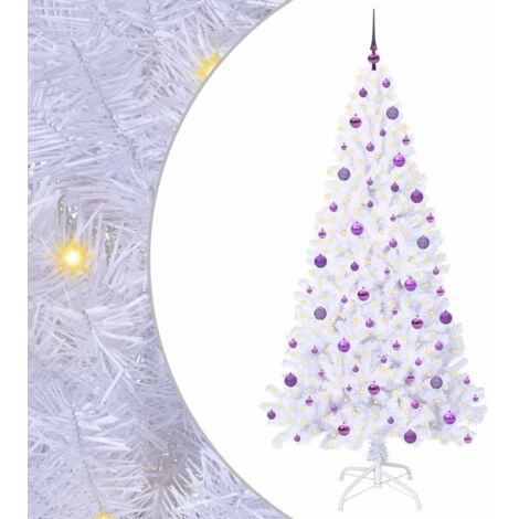 Sapin de Noël artificiel avec 300 LED Blanc 210 cm PVC et Acier CFW841391