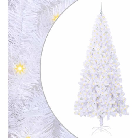 Sapin de Noël artificiel avec 300 LED Blanc 240 cm PVC et Acier CFW384966