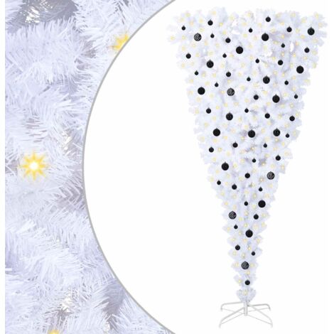 Sapin de Noël artificiel avec 300 LED Blanc 240 cm PVC et Acier vidaXL