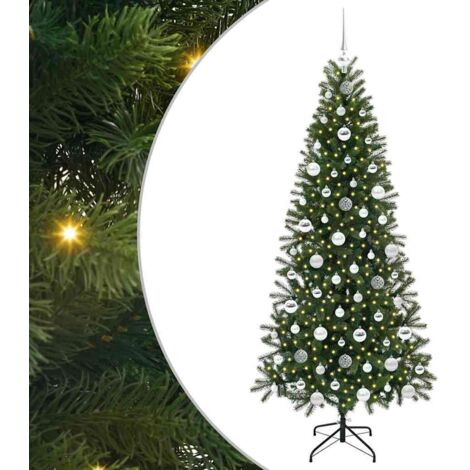 Sapin de Noël artificiel avec 300 LED Vert 180 cm PE et PVC vidaXL