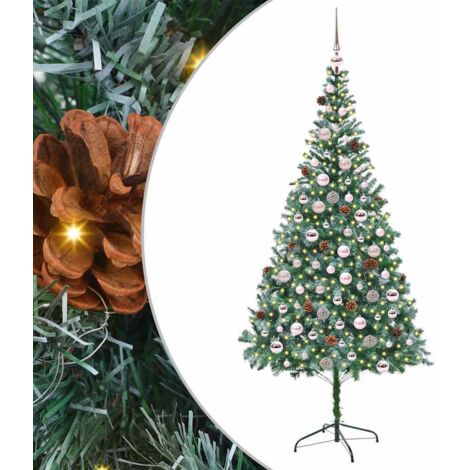Sapin de Noël artificiel avec 300 LED Vert 210 cm PVC et Acier vidaXL