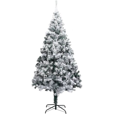 Sapin de Noël artificiel avec neige floquée vert 240 cm PVC vidaXL