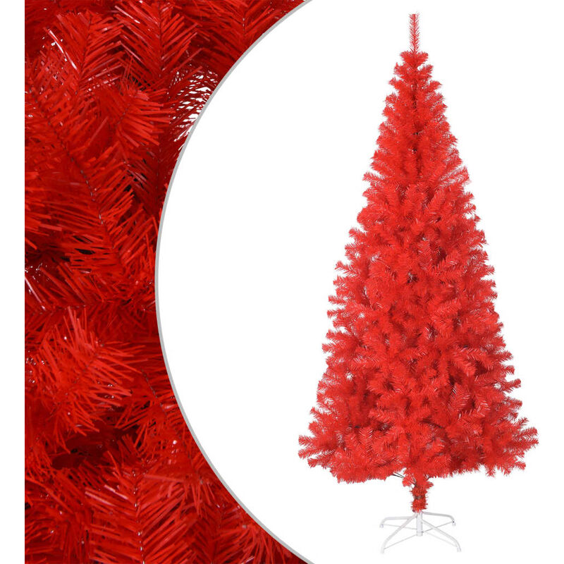 Vidaxl - Sapin de Noël artificiel avec support Rouge 210 cm pvc Rouge