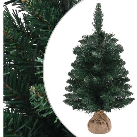 Sapin de Noël artificiel avec support Vert 60 cm PVC vidaXL - N/A