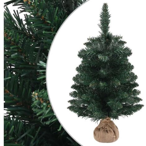 Sapin de Noël artificiel avec support Vert 60 cm PVC vidaXL - N/A