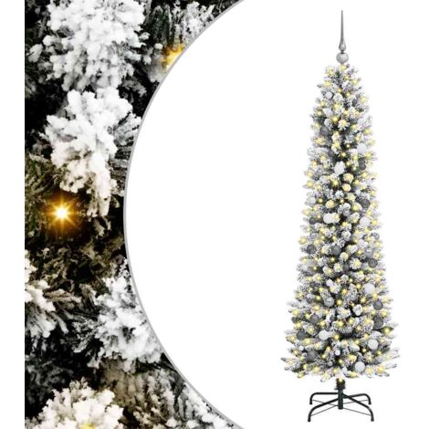 Sapin de Noël artificiel Blanc 210 cm PVC, métal et plastique vidaXL