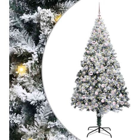 Sapin de Noël artificiel Blanc 240 cm PVC, Acier et Plastique vidaXL