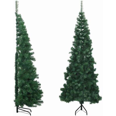 Sapin de Noël artificiel d'angle Vert 210 cm PVC vidaXL