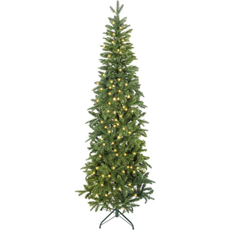 Sapin de Noël artificiel de 210 cm, ultra-fin, 300 lumières, 8 modes d'éclairage, 826 branches articulées, vert