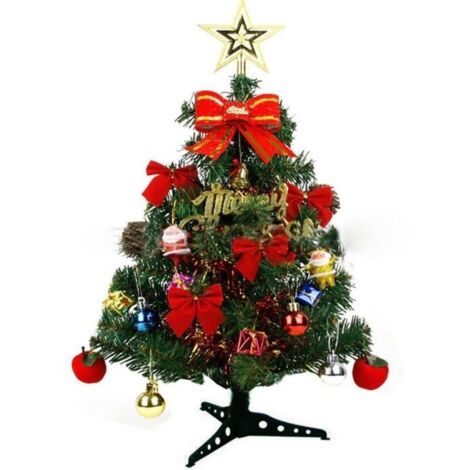 Sapin de noel artificiel de 60 cm, Arbre de Noël avec Pied Ensemble pour Decor Ornement Table Maison