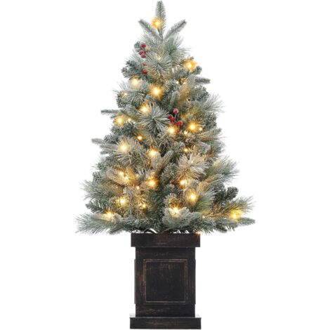 Sapin de Noël artificiel de qualité supérieure de 90 cm avec 78 LED blanc chaud – Sapin de Noël artificiel fonctionnant à piles avec 8 modes réglables, sapin de Noël avec branches denses