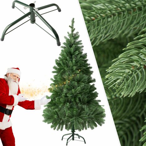 Tectake – Sapin de Noël artificiel 140 cm – Branches moulées 3D – Support métallique pliable – Ne perd pas ses aiguilles – Diamètre 80 cm