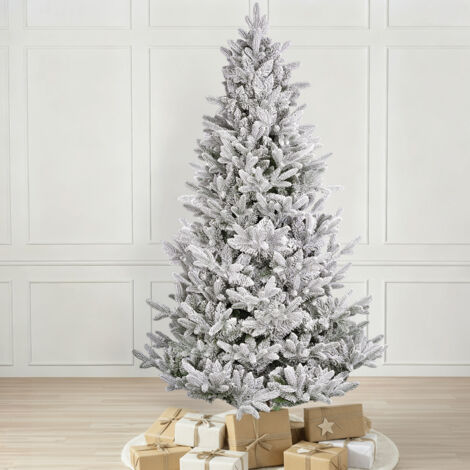 Sapin de Noël artificiel enneigé, sapin artificiel avec flocons de neige blancs, 180 cm
