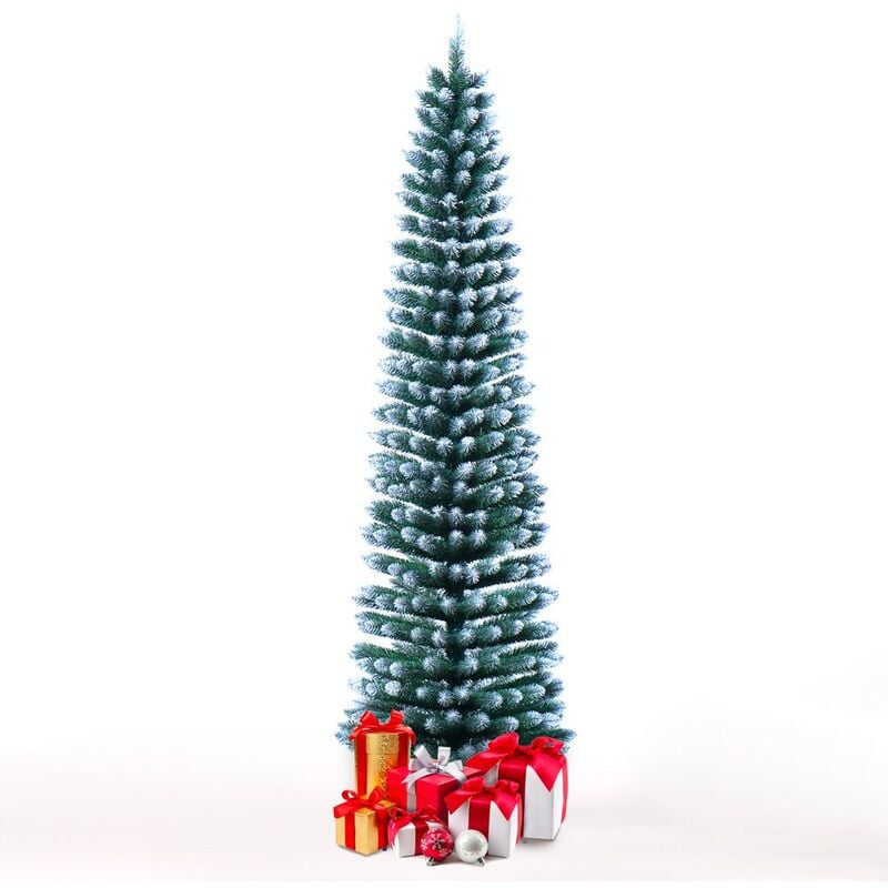 Sapin de Noël 210cm artificiel enneigé slim peu encombrant Kalevala