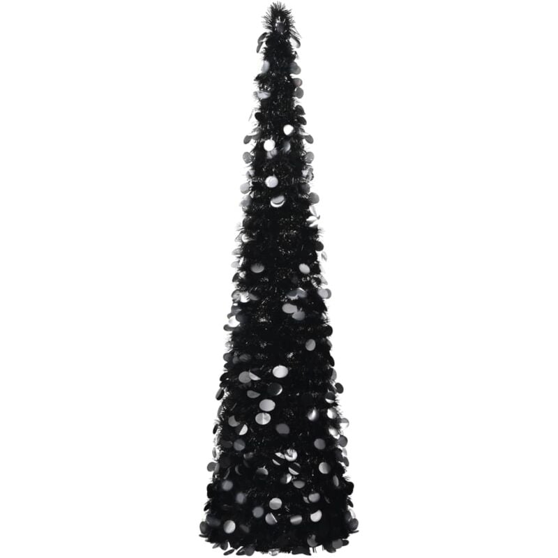Sapin de Noël artificiel escamotable noir 180 cm PET vidaXL