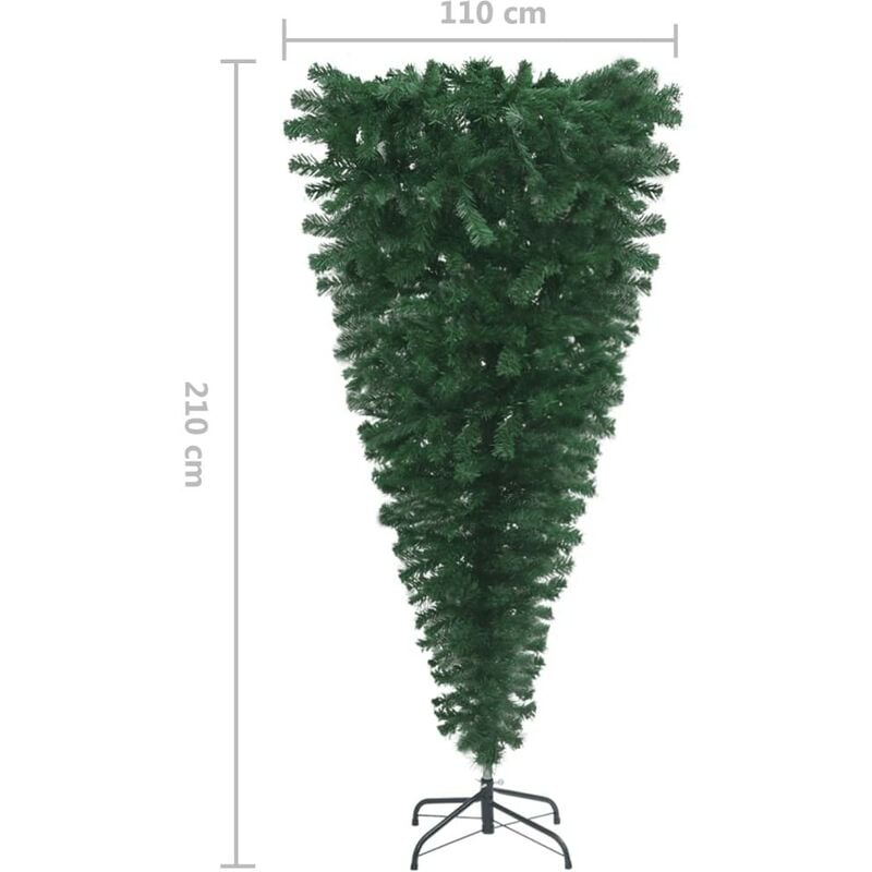 Le Poisson Qui Jardine - Sapin de Noël Artificiel Inversé 210 cm : Une Décoration originale pour Noël - Vert