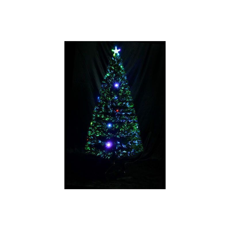 Sapin de Noël artificiel lumineux fibre optique LED multicolore