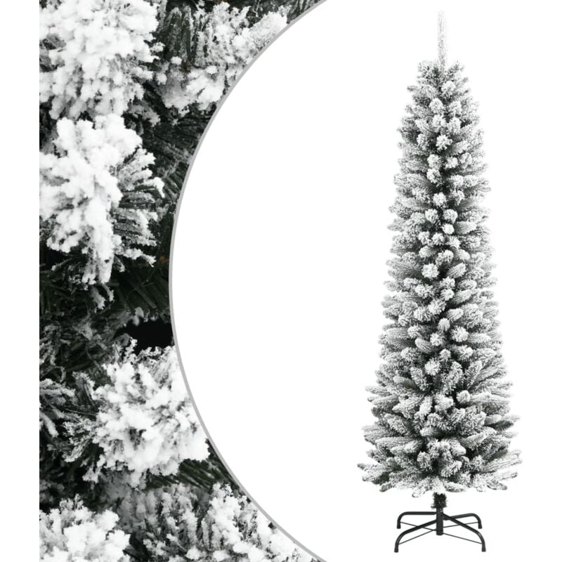 Vidaxl - Sapin de Noël artificiel mince avec neige floquée 180 cm pvc/pe