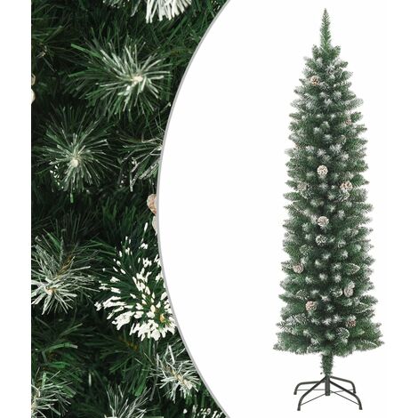Sapin de Noël artificiel mince avec support 150 cm PVC vidaXL