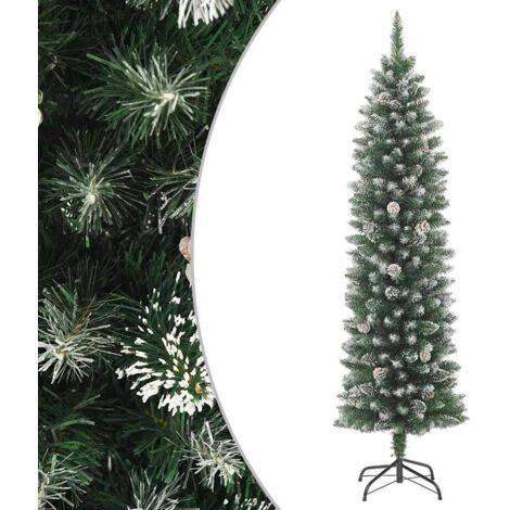 Sapin de Noël artificiel mince avec support 180 cm PVC vidaXL