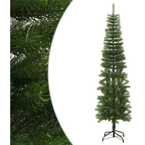 Sapin de Noël artificiel mince avec support 210 cm PE vidaXL