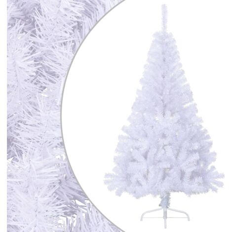 vidaXL Sapin de Noël Artificiel Moitié et Support PVC Multi-taille Blanc/Vert
