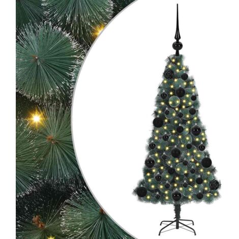 Sapin de Noël artificiel pré-éclairé avec set de boules 120 cm vidaXL